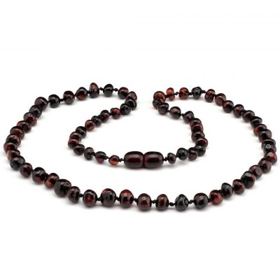 Colar de âmbar adulto barroco cherry polido - 45 cm