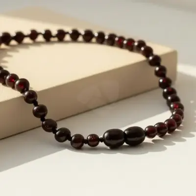 Colar de âmbar adulto barroco cherry polido - 45 cm, 55 cm, 65 cm