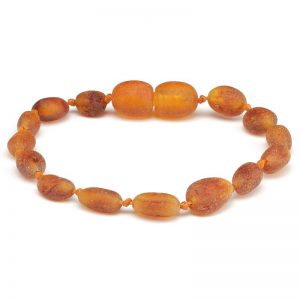 Pulseira / tornozeleira de âmbar bebé olive cognac rústico