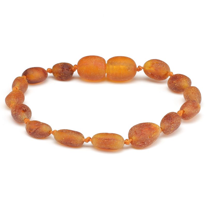 Pulseira / tornozeleira de âmbar bebé olive cognac rústico