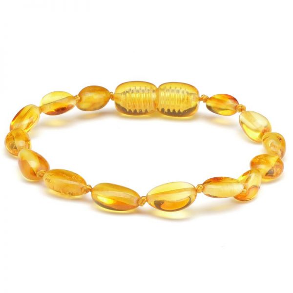 Pulseira / tornozeleira de âmbar bebé olive mel polido
