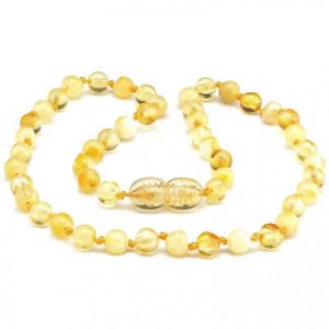 colar de ambar bebe mel e limao polido