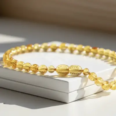 Colar de âmbar adulto barroco limão polido - 45 cm, 55 cm, 65cm