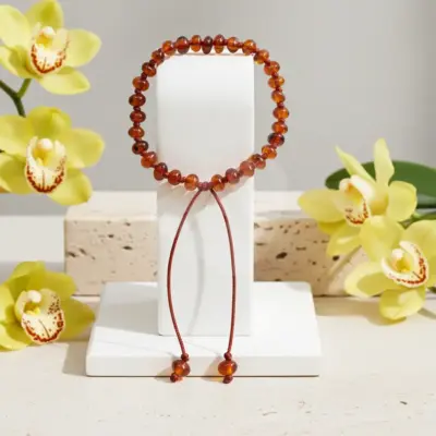 Mini Shambala de âmbar adulto cognac polido ajustável