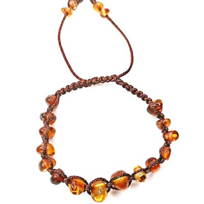 Pulseira Macrame Cognac Polido